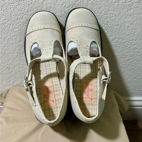 XENA Mary Jane Loafers- Bone/Cream Color-Chunky Heels 3.3 in Size 8.5 NIB - Picture 3 of 8